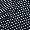 Navy/White Polka Dotted Stretch Cotton Twill - Folded | Mood Fabrics