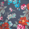 Charcoal Floral Printed Cotton Sateen | Mood Fabrics