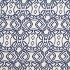 Off-White/Navy Celtic-Inspired Stretch Cotton Poplin Print | Mood Fabrics