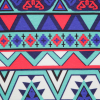 Veridian Green Geometric Polyester Jersey Knit - Detail | Mood Fabrics