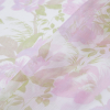 Italian Pink/Green Floral Crinkled Silk Chiffon - Folded | Mood Fabrics