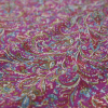 Deep Orchid/Green Floral Printed Cotton Voile - Folded | Mood Fabrics