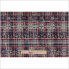 Red/Blue/Gray Snowflake Printed Plaid Stretch Cotton Twill - Full | Mood Fabrics