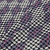 Purple Mauve/Black/White Argyle Houndstooth Stretch Cotton Sateen - Folded | Mood Fabrics