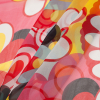 Strawberry Pink Floral Printed Silk Chiffon - Folded | Mood Fabrics