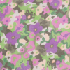 Green/Purple Cartooned Floral Digitally Printed Polyester Chiffon - Detail | Mood Fabrics