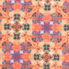 Burnt Orange Kaleidoscope Digitally Printed Polyester Charmeuse - Detail | Mood Fabrics