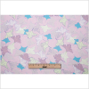 Light Lilac Leafy Digitally Printed Polyester Charmeuse - Full | Mood Fabrics