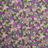 Green/Purple Cartooned Floral Digitally Printed Stretch Neoprene/Scuba Knit | Mood Fabrics