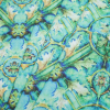Leafy Stained Glass Window Digitally Printed Stretch Neoprene/Scuba Knit - Folded | Mood Fabrics