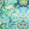 Leafy Stained Glass Window Digitally Printed Stretch Neoprene/Scuba Knit - Detail | Mood Fabrics