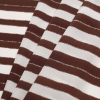Tanya Taylor Off-White/Earth Striped SIlk Crepe de Chine - Folded | Mood Fabrics