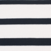 White/Navy Striped Stretch Cotton-Viscose Knit - Detail | Mood Fabrics