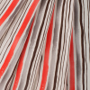 Grenadine and Pinecone Striped Silk Crepe de Chine - Folded | Mood Fabrics