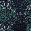 Green/Navy Abstract Embroidered Lacey Mesh - Detail | Mood Fabrics