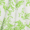 Lime Green and White Abstract Scroll Cotton Sateen Woven - Folded | Mood Fabrics