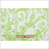 Lime Green and White Abstract Scroll Cotton Sateen Woven - Full | Mood Fabrics