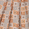 Orange Geometric Squares Stretch Cotton Sateen - Folded | Mood Fabrics