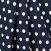 Midnight Blue and Ivory Polka Dot Cotton Blend Woven - Folded | Mood Fabrics