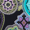Turquoise/Purple/Black Paisley Stretch Polyester Jersey - Detail | Mood Fabrics