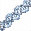 0.5 Metallic Silver/Light Blue Braided Trim - Detail | Mood Fabrics