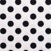 White/Black Polka Dotted Polyester Faille - Detail | Mood Fabrics