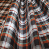 Brown/Orange/White Plaid Cotton Flannel - Folded | Mood Fabrics
