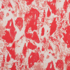Fiery Red/Turtledove Abstract Stretch Cotton-Poly Jacquard | Mood Fabrics