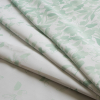 Italian Green/White Floral Stretch Cotton Sateen - Folded | Mood Fabrics