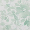 Italian Green/White Floral Stretch Cotton Sateen | Mood Fabrics