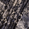 True Navy/Sliver Cheetah Spotted Stretch Burnout Velour - Folded | Mood Fabrics