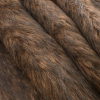 Brown/Black Knitted Faux Long Haired Shearling - Folded | Mood Fabrics