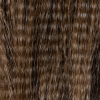 Brown/White/Black Striped Long Haired Faux Shearling - Detail | Mood Fabrics