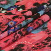 Pink/Green Collaged Floral Digitally Printed Stretch Neoprene/Scuba Knit - Folded | Mood Fabrics