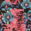 Pink/Green Collaged Floral Digitally Printed Stretch Neoprene/Scuba Knit - Detail | Mood Fabrics