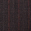 Charcoal/Chilli Pepper Shawdow Striped Super 150 Wool Suiting - Detail | Mood Fabrics