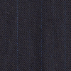 Navy/Blue Pinstriped Super 130 Wool and Cashmere Suiting - Detail | Mood Fabrics