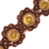 Brown and Gold Sequin Floral Trim - 2.5 - Detail | Mood Fabrics
