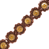 Brown and Gold Sequin Floral Trim - 2.5 | Mood Fabrics