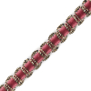 Gold Braid Around Pink Velvet Trimming - 0.25 - Detail | Mood Fabrics