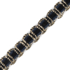 Gold Braid Around Navy Velvet Trimming - 0.25 - Detail | Mood Fabrics