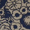 Creme Brulee/Muted Navy Floral Printed Woven | Mood Fabrics