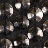 Phillip Lim Gunmetal Cup Sequins on Black Silk Georgette - Detail | Mood Fabrics
