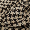 Metallic Sesame and Chestnut Houndstooth Wool Tweed - Detail | Mood Fabrics