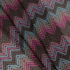 Pink/Blue/Gray Zig Zag Crochet Printed Polyester Chiffon - Folded | Mood Fabrics