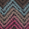 Pink/Blue/Gray Zig Zag Crochet Printed Polyester Chiffon - Detail | Mood Fabrics