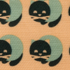 Famous Designer Yellow/Green Kitty Cat Border Printed Bamboo Twill Panel - Detail | Mood Fabrics