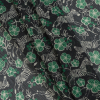 Famous Designer Green/Black Zebra and Floral Printed Crinkled Chiffon - Folded | Mood Fabrics