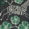 Famous Designer Green/Black Zebra and Floral Printed Crinkled Chiffon - Detail | Mood Fabrics