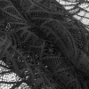 Black Abstract Geometric Lace w/ Scalloped Eyelash Edges - Folded | Mood Fabrics